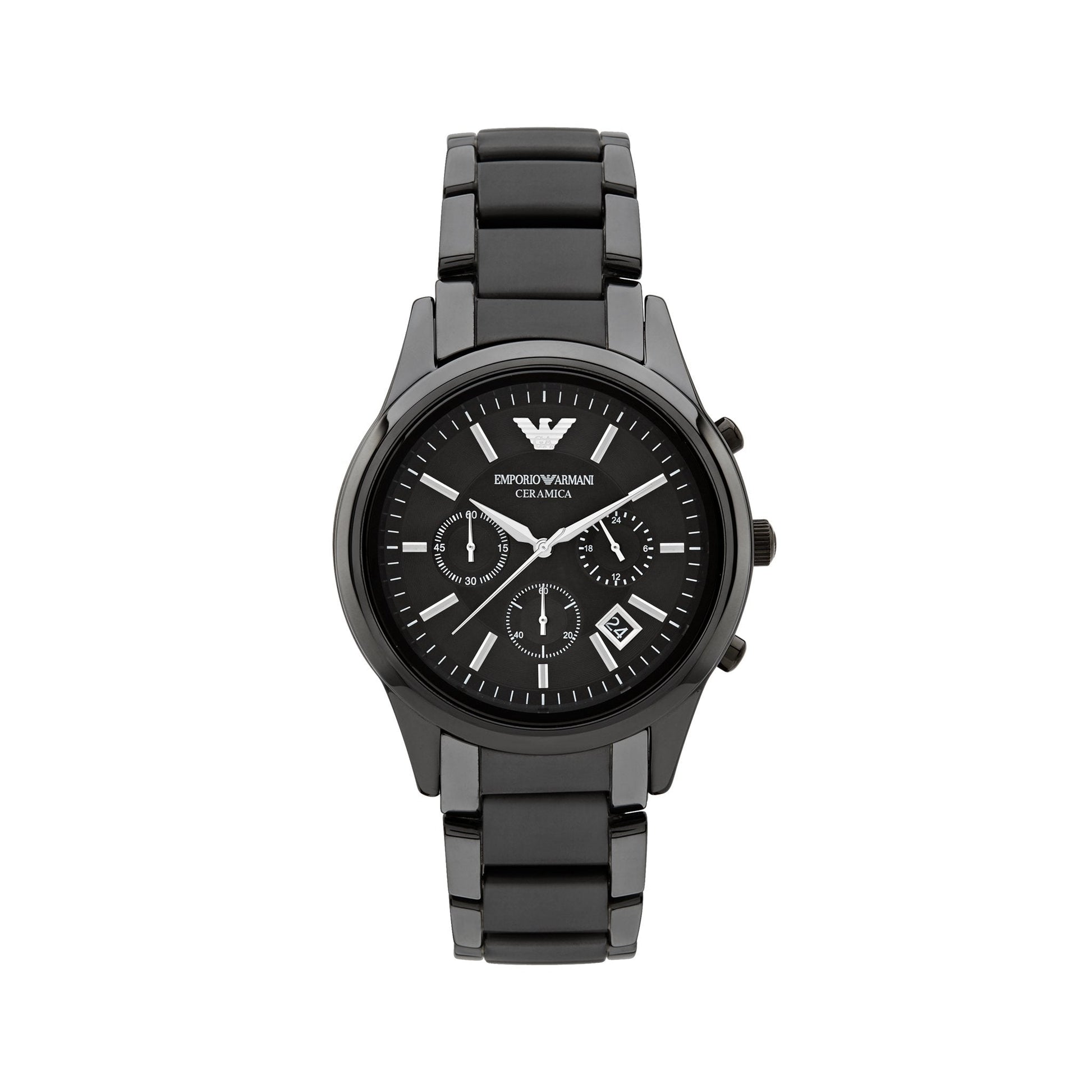 Buy Emporio Armani Mens Chronograph Quartz Stainless Steel Black Dial 43mm Watch - Ar1452 in Pakistan
