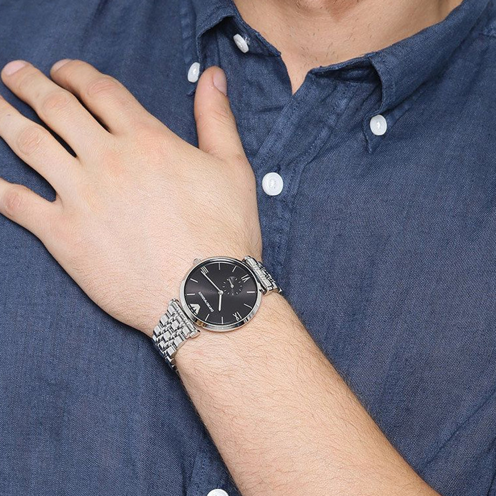 Buy Emporio Armani Stainless Steel Black Dial 40mm Watch for Men - Ar1676 in Pakistan