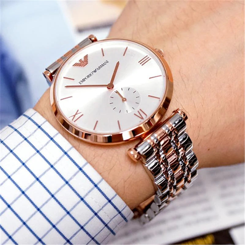 Buy Emporio Armani Men’s Quartz Two Tone Stainless Steel Silver Dial 40mm Watch - AR1677 in Pakistan