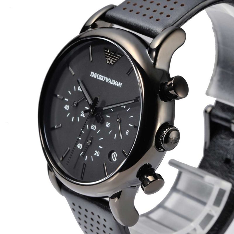 Buy Emporio Armani Quartz Black Leather Strap Black Dial 41mm Watch for Men - Ar1737 in Pakistan