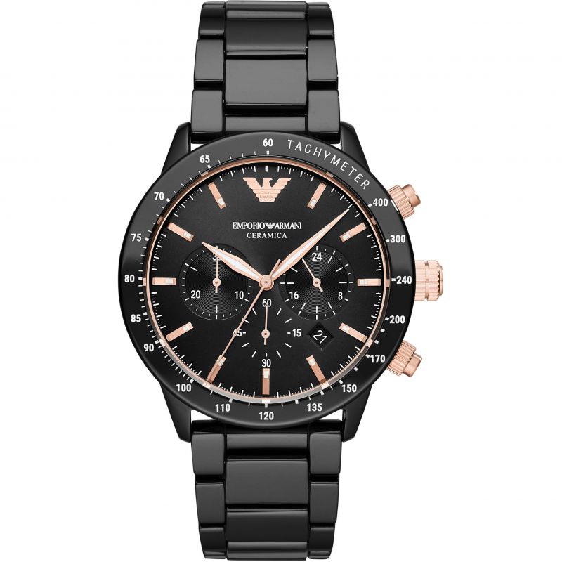 Buy Emporio Armani Men's Quartz Black Ceramic Black Dial 43mm Watch AR70002 in Pakistan