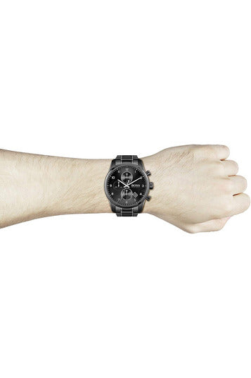 Buy Hugo Boss Mens Quartz Skymaster Chrono Black Stainless Steel Black Dial 44mm Watch - 1513785 in Pakistan