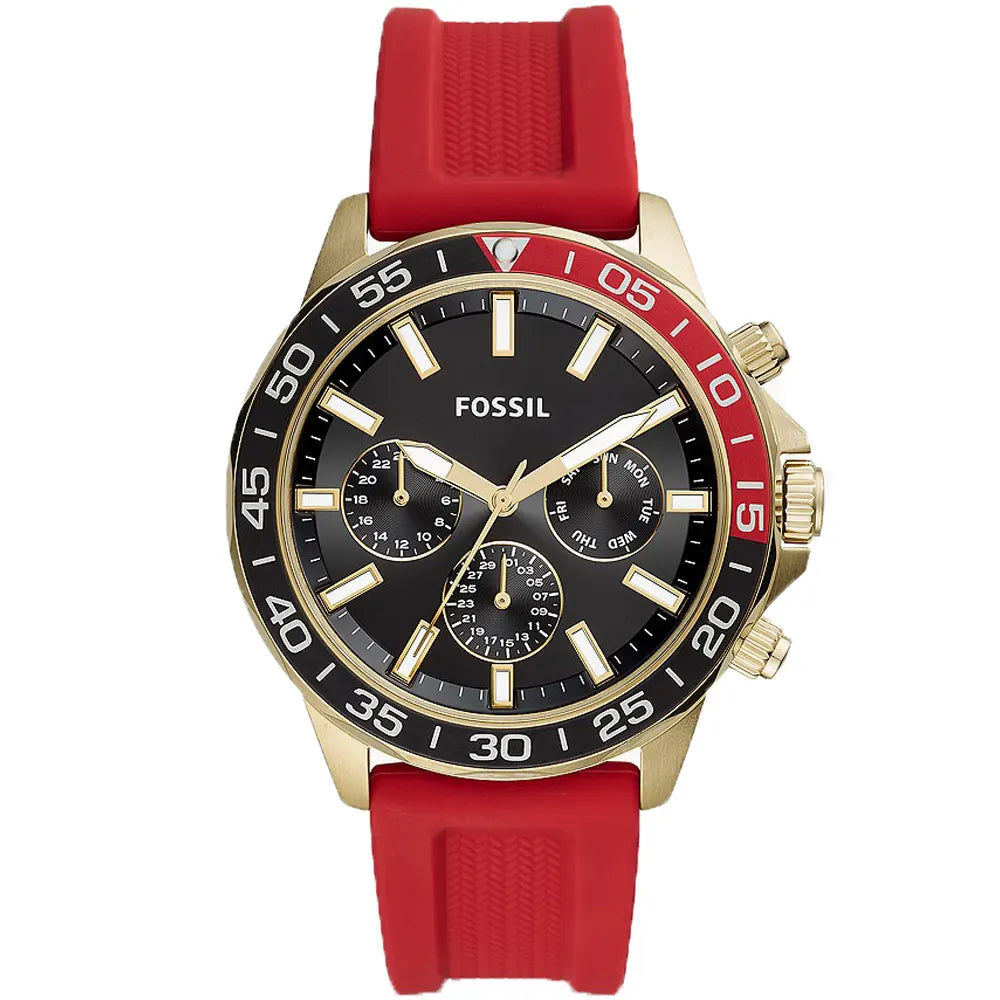 Buy Men's Quartz Bannon Red Silicone Strap Black Dial 45Mm Watch in Pakistan