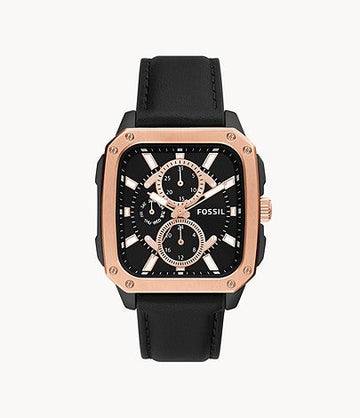 Buy Multifunction Black Dial Black Leather Watch For Men in Pakistan