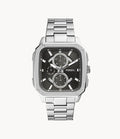 Buy Men's Quartz Inscription Silver Stainless Steel Strap Black Dial 42Mm Watch in Pakistan