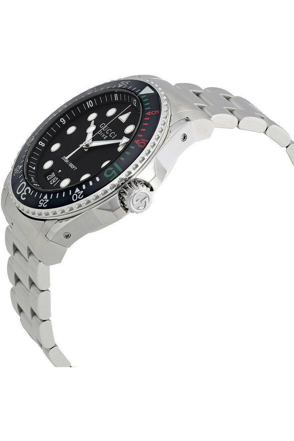 Buy Gucci Men's Swiss Made Quartz Stainless Steel Black Dial 45mm Watch YA136208 in Pakistan