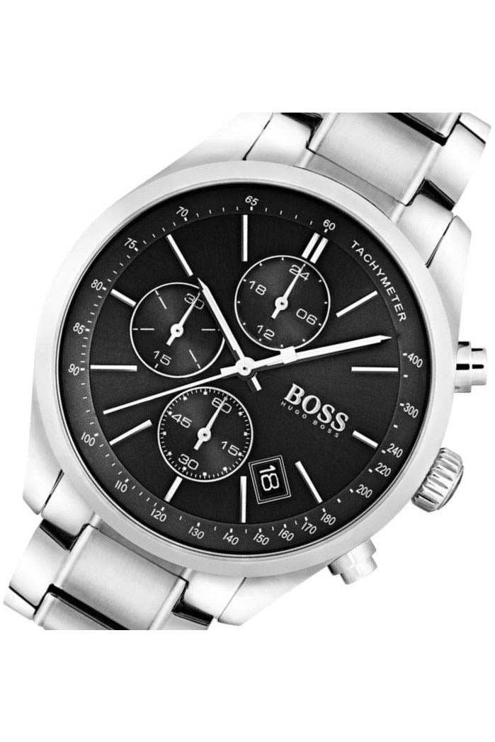 Buy Hugo Boss Mens Chronograph Quartz Grand Prix Stainless Steel Black Dial 44mm Watch - 1513477 in Pakistan