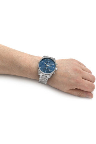 Buy Hugo Boss Mens Quartz Skymaster Chrono Stainless Steel Blue Dial 44mm Watch - 1513784 in Pakistan