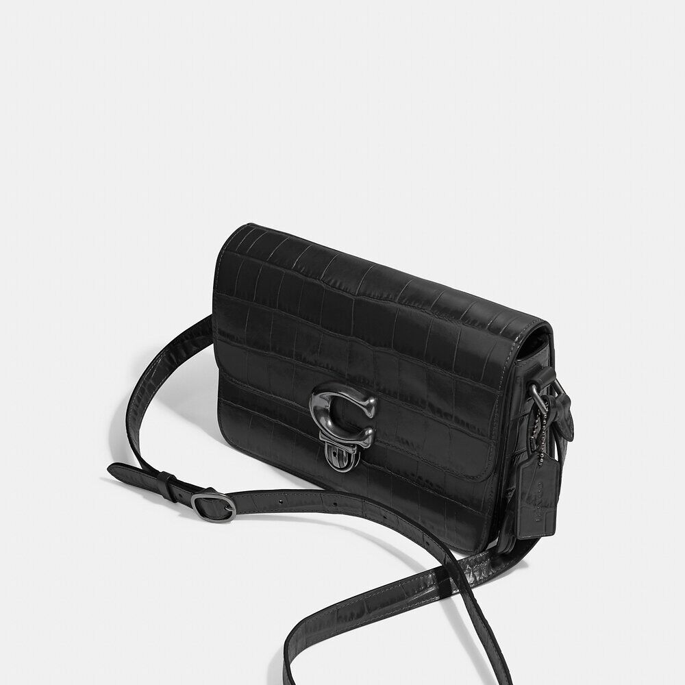 Buy Coach Studio Croc Embossed Bag Medium - Black in Pakistan