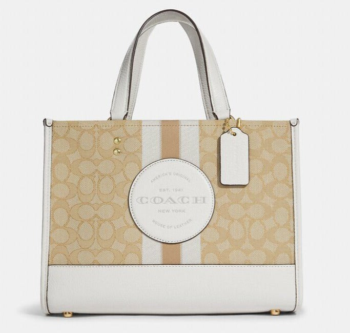 Buy Coach Dempsey Carryall In Signature Jacquard With Stripe And Coach Patch Bag Small - Chalk in Pakistan