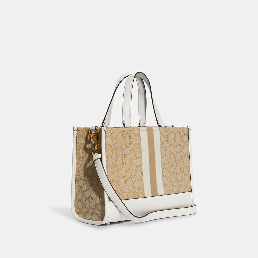 Buy Coach Dempsey Carryall In Signature Jacquard With Stripe And Coach Patch Bag Small - Chalk in Pakistan