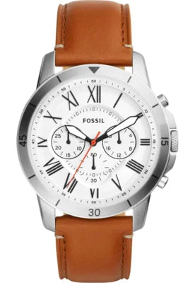 Buy Grant Sport Quartz White Dial Brown Leather Band Watch For Men in Pakistan