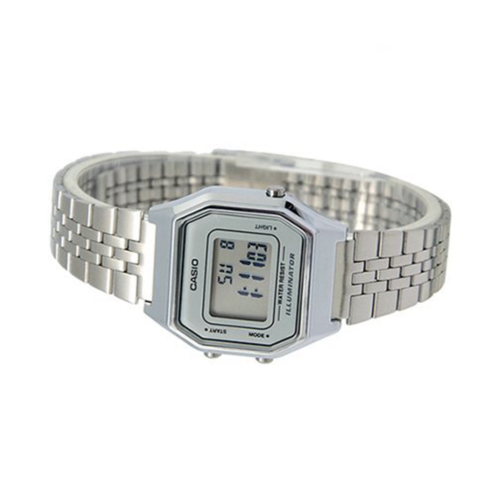 Buy Casio Silver Stainless Steel Ladies Digital Vintage Watch - LA-680WA-7D in Pakistan