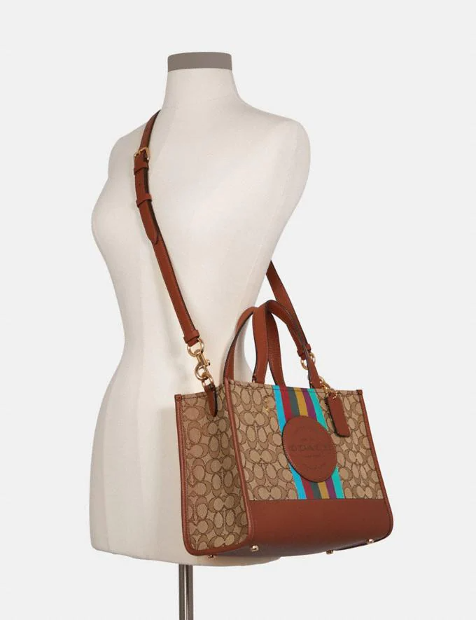 Buy Coach Dempsey Carryall In Signature Jacquard With Stripe And Coach Patch Bag Large - Khaki in Pakistan