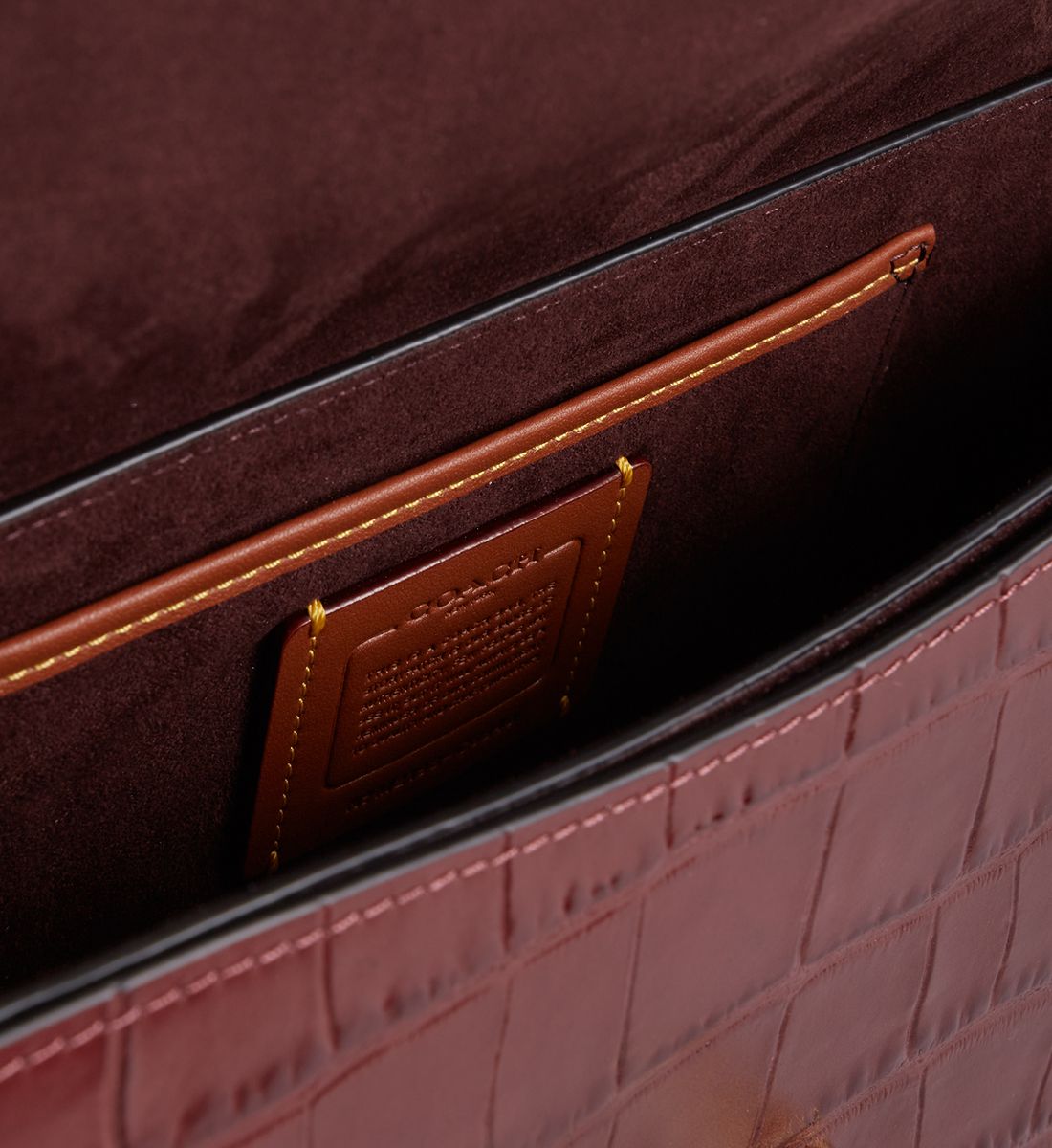 Buy Coach Studio Croc Embossed Bag Medium - Wine in Pakistan