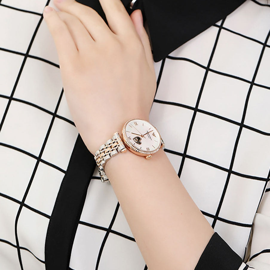 Buy Emporio Armani Women's Automatic Two-tone Stainless Steel Mother of pearl Dial 34mm Watch AR60049 in Pakistan