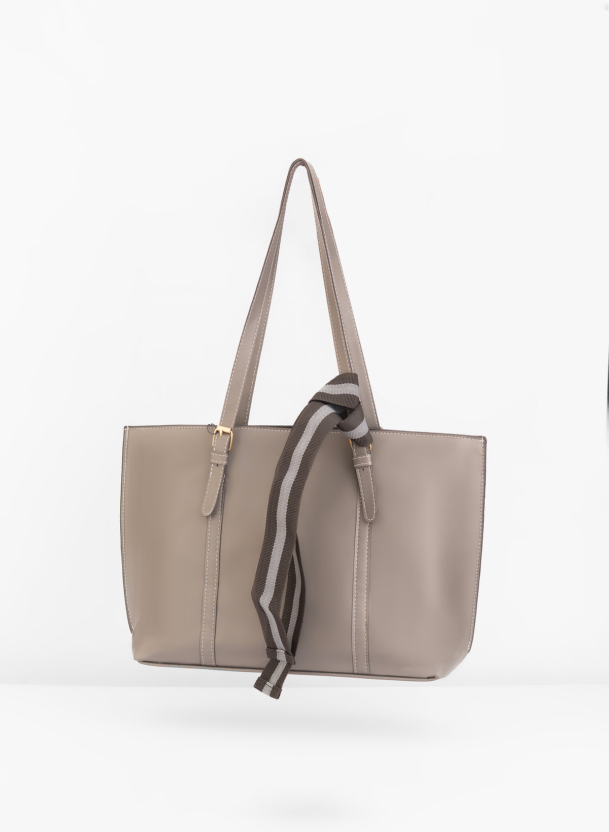 Buy Negative Apparel Knot Decor Large Capacity Tote Bag FD - Gray in Pakistan
