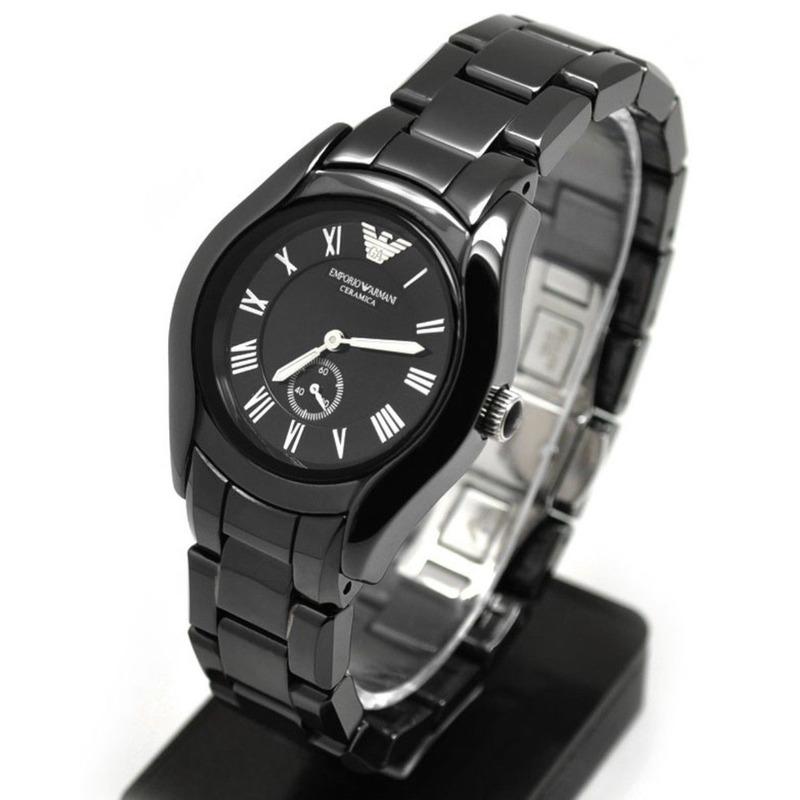 Buy Emporio Armani Women's Black Ceramic Dial Stainless Steel Strap Watch - AR1402 in Pakistan
