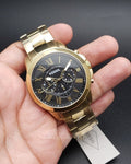 Buy Men's Chronograph Quartz Grant Gold Stainless Steel Strap Black Dial 44Mm Watch in Pakistan