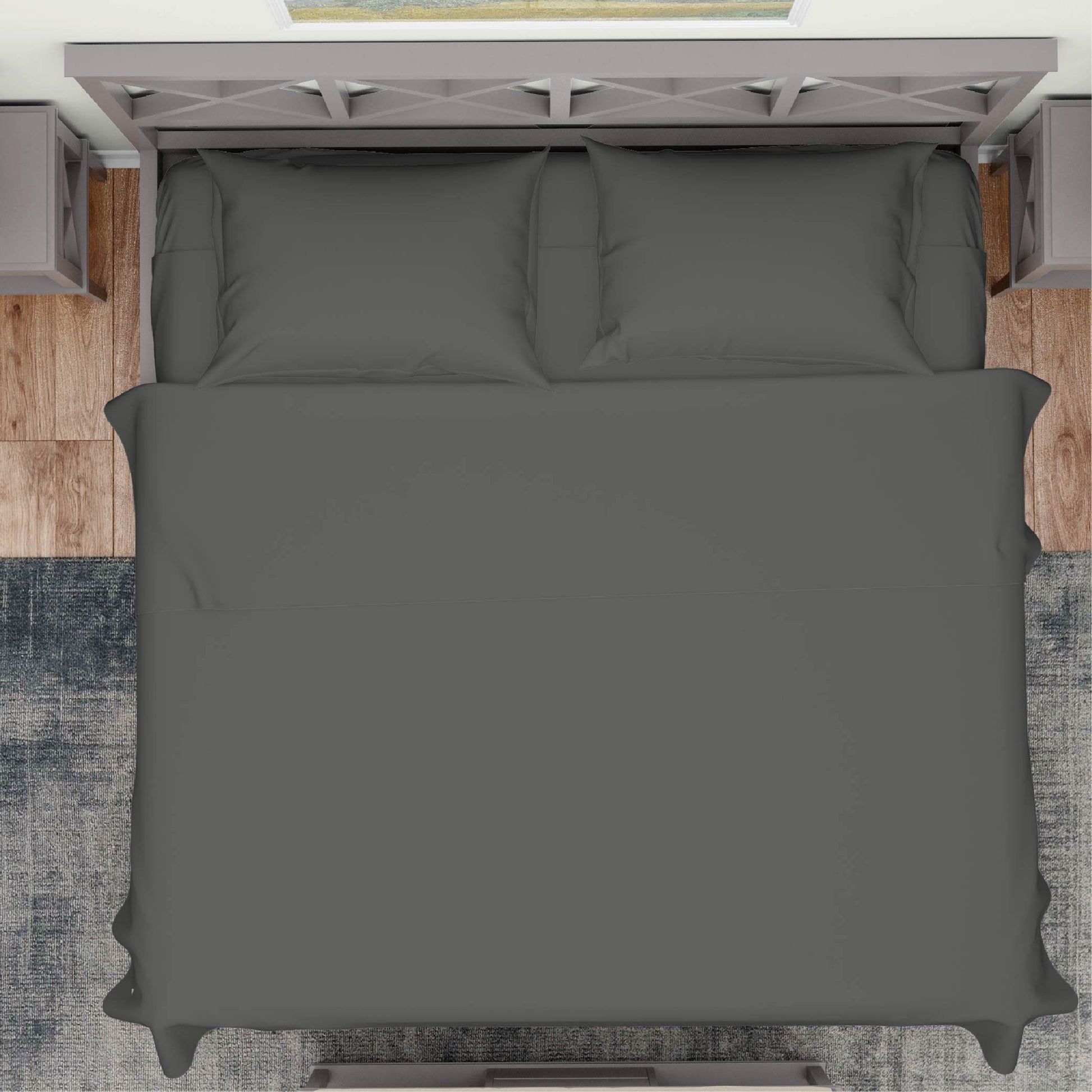 Buy The Sheets Company 400 Thread Count 100% Cotton Sateen Weave King Bedsheet Set - Charcoal in Pakistan