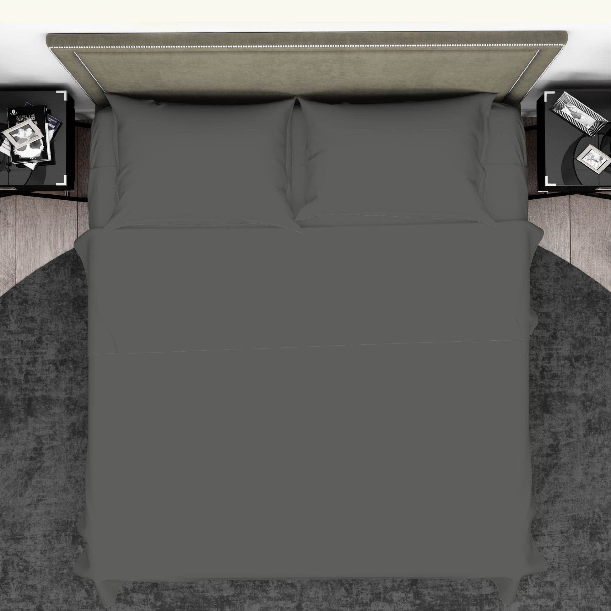 Buy The Sheets Company 400 Thread Count 100% Cotton Sateen Weave King Bedsheet Set - Charcoal in Pakistan