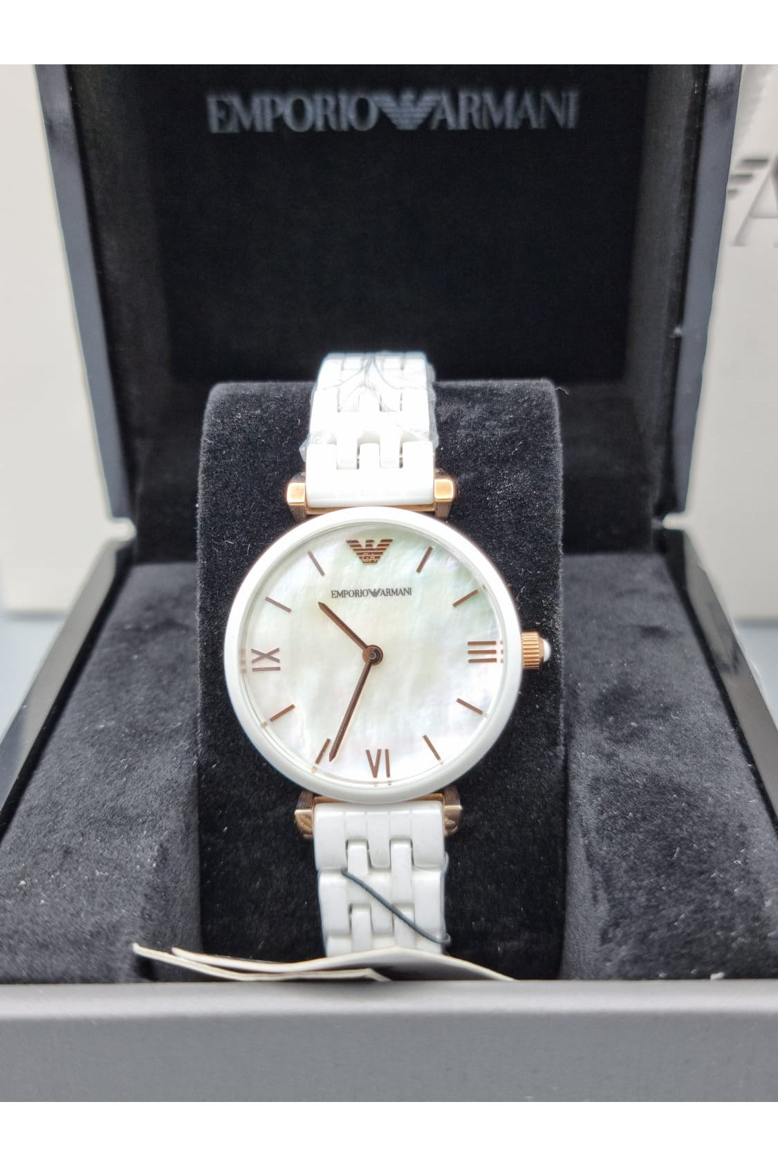 Buy Emporio Armani Retro White Ceramic Mother of Pearl Dial Quartz Watch for Ladies - Emporio Armani AR1486 in Pakistan