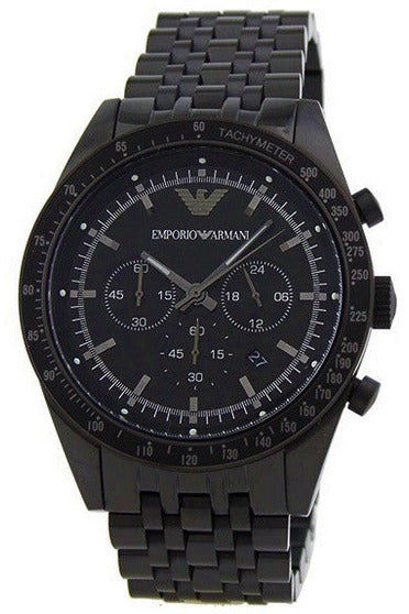 Buy Emporio Armani Men's Sportivo Black IP Stainless Steel Bracelet Black Dial Chronograph Watch 5989 in Pakistan