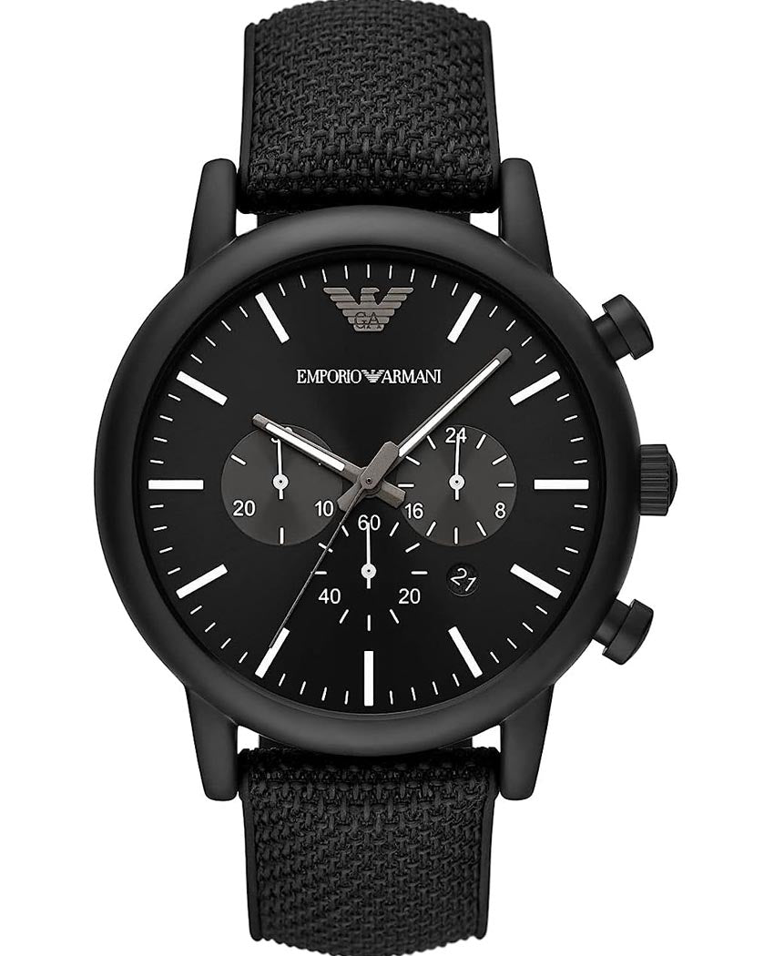 Buy Emporio Armani Men's Quartz Black Leather Strap Black Dial 46mm Watch AR11450 in Pakistan