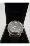 Buy Emporio Armani Men's Chronograph Quartz Leather Strap Black Dial 43mm Watch AR11143 in Pakistan