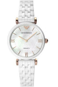 Buy Emporio Armani Retro White Ceramic Mother of Pearl Dial Quartz Watch for Ladies - Emporio Armani AR1486 in Pakistan