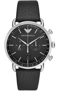 Buy Emporio Armani Men's Chronograph Quartz Leather Strap Black Dial 43mm Watch AR11143 in Pakistan