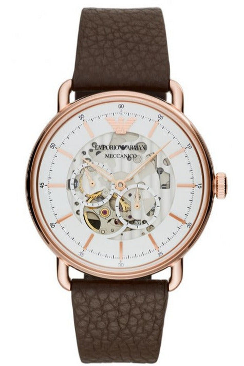 Buy Emporio Armani Men’s Automatic Leather Strap White Dial 43mm Watch 60027 in Pakistan