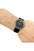 Buy Emporio Armani Men's Chronograph Quartz Leather Strap Black Dial 43mm Watch AR11143 in Pakistan