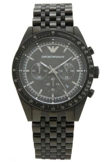 Buy Emporio Armani Men's Sportivo Black IP Stainless Steel Bracelet Black Dial Chronograph Watch 5989 in Pakistan