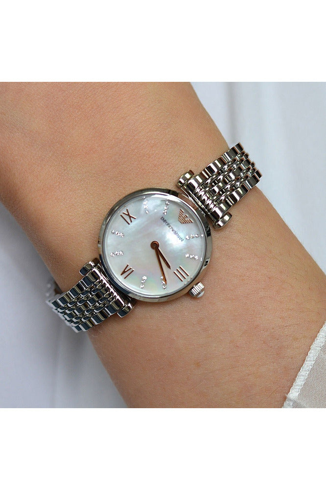 Buy Emporio Armani Women's Stainless Steel Mother of Pearl Dial 32mm Watch 11204 in Pakistan