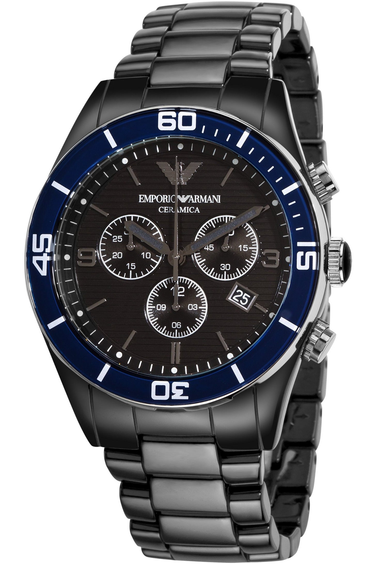 Buy Emporio Armani Men’s Chronograph Stainless Steel Black Dial 43mm Watch - AR1429 in Pakistan