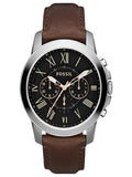 Buy Men's Quartz Chronograph Grant Black Dial Brown Leather Strap Watch in Pakistan
