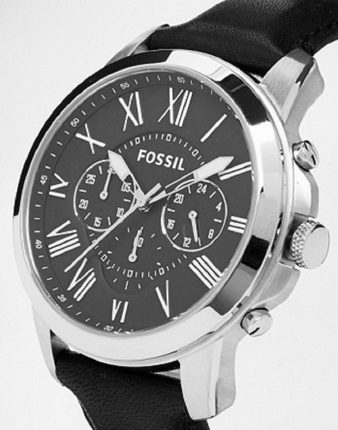 Buy Fossil Men's Chronograph Quartz Leather Strap Black Dial 44mm Watch FS4812 in Pakistan