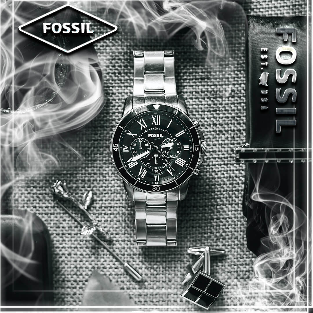 Buy Fossil Men's Chronograph Quartz Silver Stainless Steel Blue Dial 44mm Watch FS5238 in Pakistan