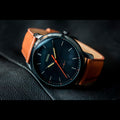 Buy Men's Quartz Brown Leather Strap Black Dial 44Mm Watch in Pakistan