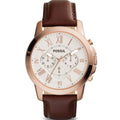 Buy Men's Chronograph Quartz Grant Brown Leather Strap White Dial 44Mm Watch in Pakistan