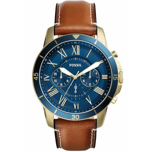 Buy Fossil Men's Quartz Brown Leather Strap Blue Dial 44mm Watch FS5268 in Pakistan