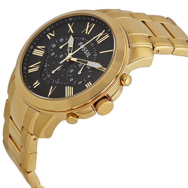 Buy Men's Chronograph Quartz Grant Gold Stainless Steel Strap Black Dial 44Mm Watch in Pakistan