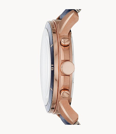 Buy Fossil Men's Chronograph Quartz Blue Leather Strap Blue Dial 43mm Watch FS5237 in Pakistan