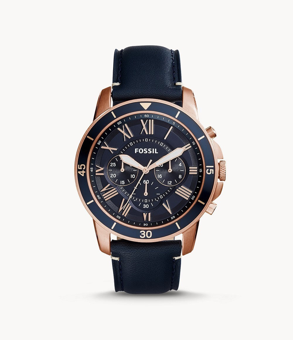 Buy Fossil Men's Chronograph Quartz Blue Leather Strap Blue Dial 43mm Watch FS5237 in Pakistan