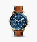 Buy Fossil Men's Quartz Brown Leather Strap Blue Dial 44mm Watch FS5268 in Pakistan