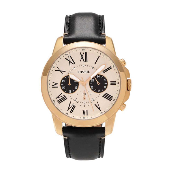 Buy Men's Chronograph Quartz Leather Strap Off White Dial 44Mm Watch in Pakistan
