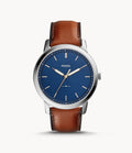 Buy Men's Quartz The Minimalist Brown Leather Strap Blue Dial 44Mm Watch in Pakistan