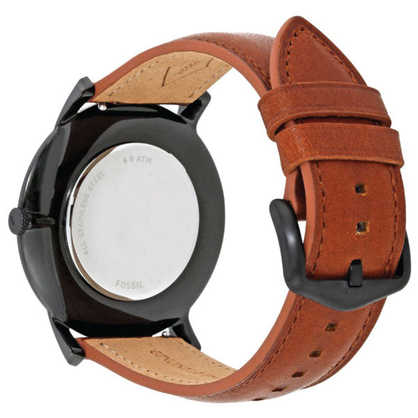 Buy Men's Quartz Brown Leather Strap Black Dial 44Mm Watch in Pakistan