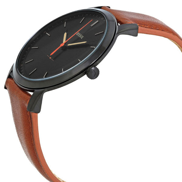 Buy Men's Quartz Brown Leather Strap Black Dial 44Mm Watch in Pakistan